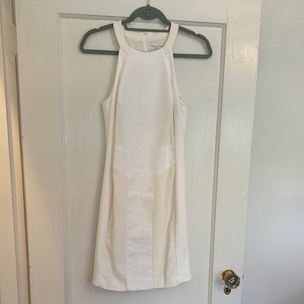 Rag & Bone - size 2 -  White Sheath Halter Mini Dress